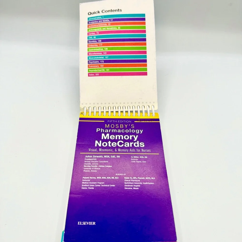 Mosby's Pharmacology Memory NoteCards 5th Edition JoAnn Zerwekh Elsevier Nursing